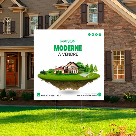 Panneau personnalisé pour vente de maison moderne
