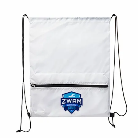 Zip Pocket Drawstring Bag Zip Pocket Drawstring Bag - Custom Pro Prints