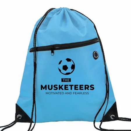 Zipper Drawstring Bag With Headphone Slots Zipper Drawstring Bag With Headphone Slots - Custom Pro Prints