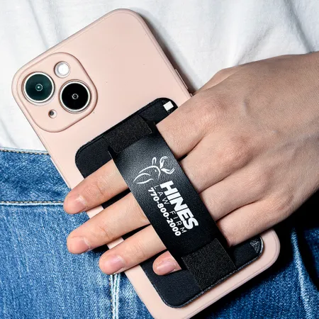 Leather Phone Wallet with Hand Grip - Custom Tees Today