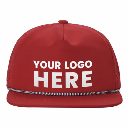 Unbranded 5 Panel Water Resistant Flat Bill Perforated Rope Hat Unbranded 5 Panel Water Resistant Flat Bill Perforated Rope Hat - Custom Pro Prints