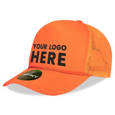 Decky 221 Neon Foam Trucker Cap, 5-Panel Mesh Back Hat Decky 221 Neon Foam Trucker Cap, 5-Panel Mesh Back Hat - Custom Pro Prints