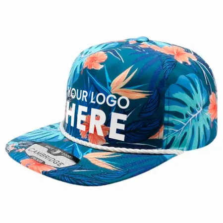 Pitbull Cambridge PB309 5 Panel Unstructured Floral Rope Hat - Tote Bags Now