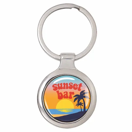 Fashionable Round Metal Keychain - Custom Tees Today