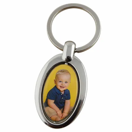 Spinning Oval Metal Keychain - Custom Tees Today