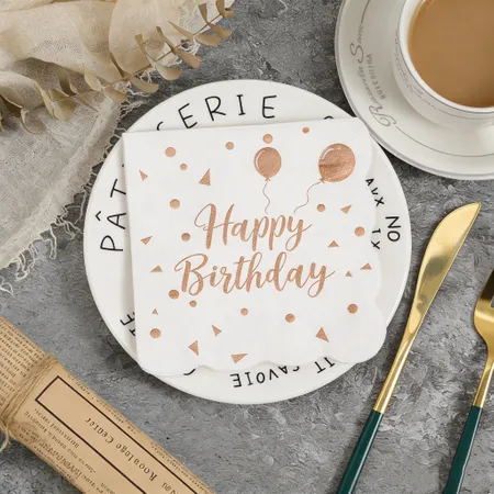 Scallop Foil Stamped Napkins - Custom Tees Today