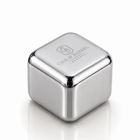 Silver Stainless Steel Ice Cubes - Hand Fans Now