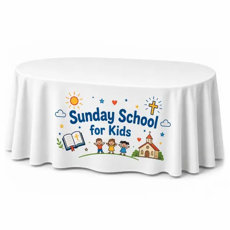 Custom Oval Table Covers - Stealth Promo Co