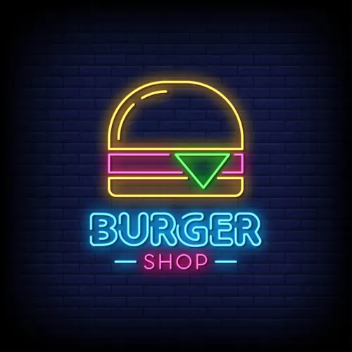 Burger Shop Neon Sign - Custom Pro Prints