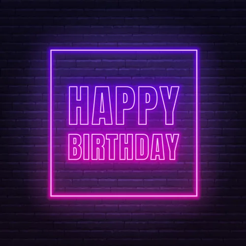 Happy Birthday Framed Neon Sign - Custom Pro Prints