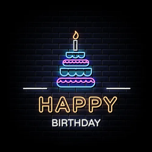 Cutie Cakie Happy Birthday Neon Sign - Custom Pro Prints