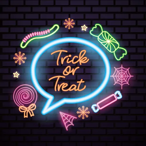 Cutie Trick Or Treat Neon Sign - Custom Pro Prints