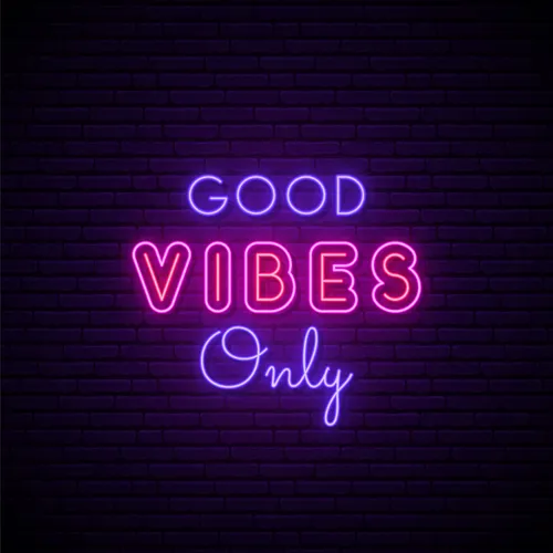 Pink & Purple Good Vibes Only Neon Sign - Custom Pro Prints