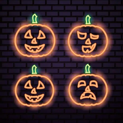 Orange Pumpkin Neon Sign - Custom Pro Prints