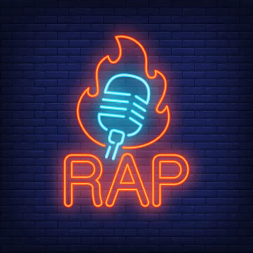 Rap Microphone Flame Neon Sign - Custom Pro Prints