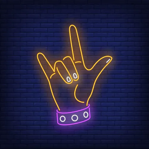 Rock Gesture Neon Sign - Custom Pro Prints