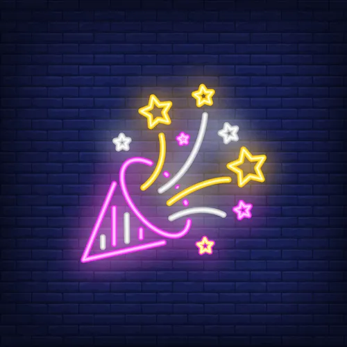 Party Hat Neon Sign - Custom Pro Prints