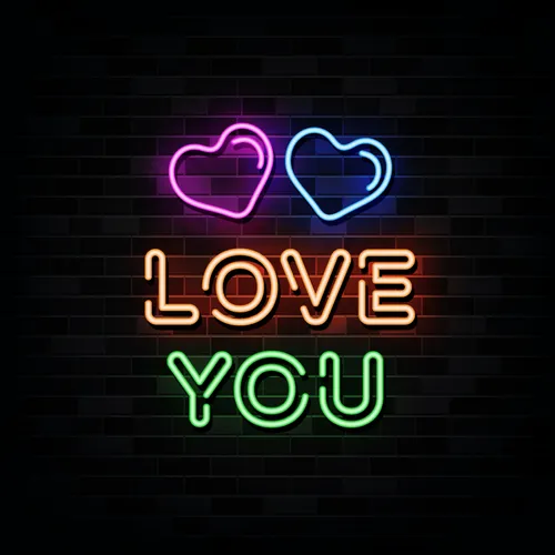 Love You Neon Sign - Custom Pro Prints