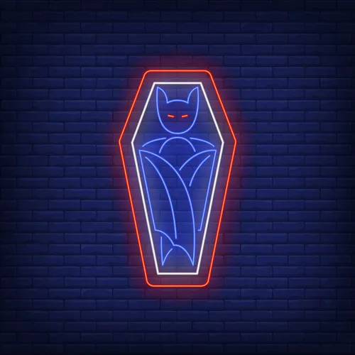 Vampire Coffin Neon Sign - Custom Pro Prints