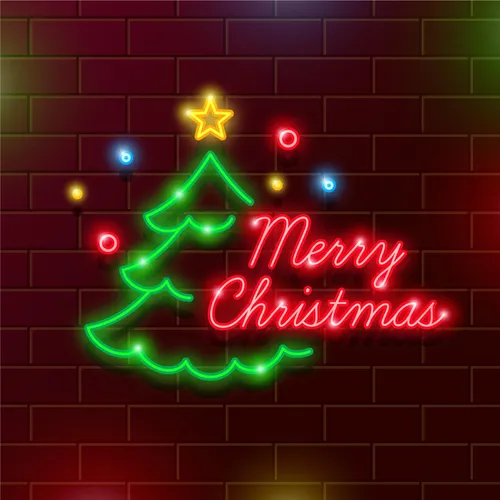 Tree Merry Christmas Neon Sign - Custom Pro Prints