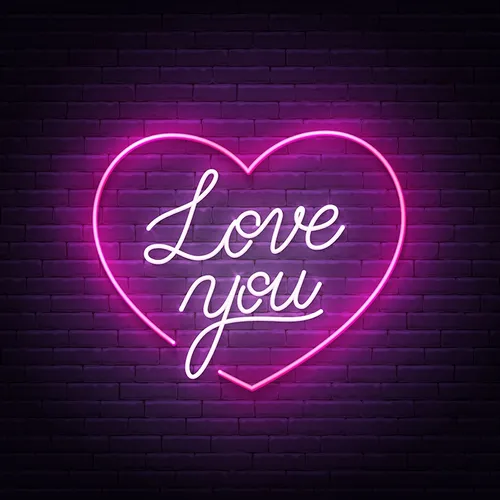 Pink Love You Neon Sign - Custom Pro Prints