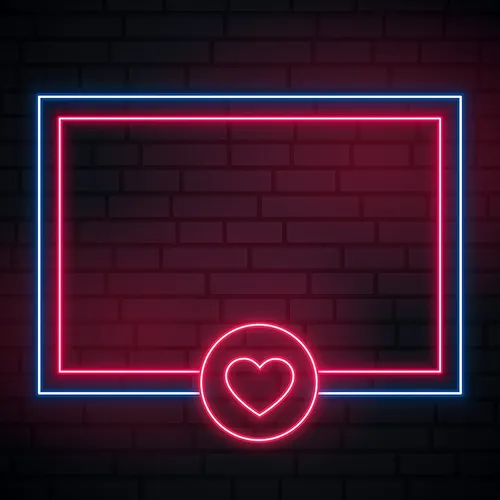 Love Heart Neon Glowing Frame Neon Sign - Custom Pro Prints