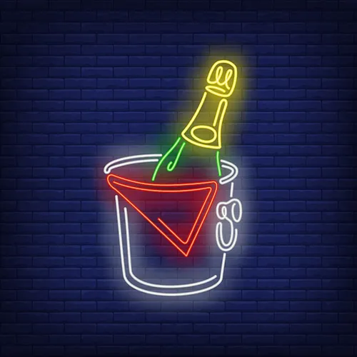 Wine in Ice Bucket Neon Sign - Custom Pro Prints
