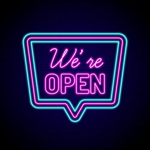 We're Open Neon Sign - Custom Pro Prints
