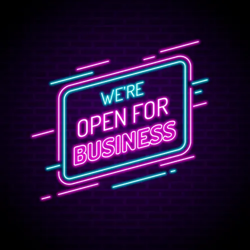 Open For Business Neon Sign - Custom Pro Prints