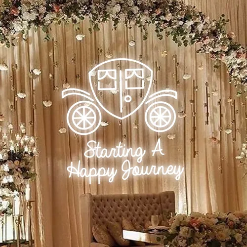 Starting A Happy Journey Neon Sign - Custom Pro Prints