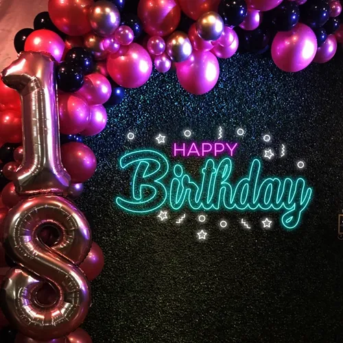 Cool Happy Birthday Neon Sign - Custom Pro Prints