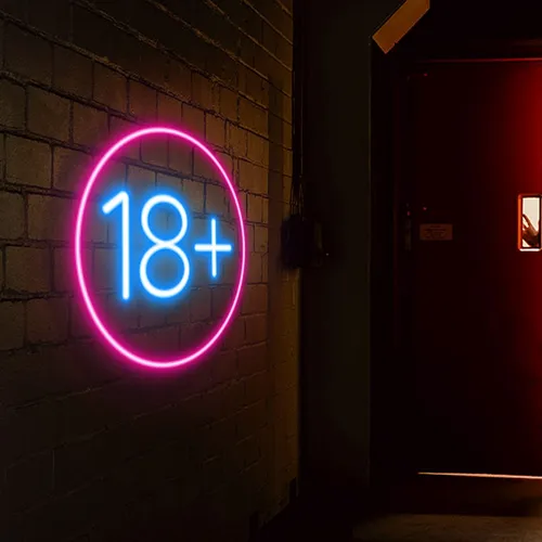 Eighteen Plus Neon Sign - Custom Pro Prints