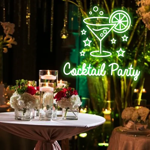 Cocktail Party Neon Sign - Custom Pro Prints