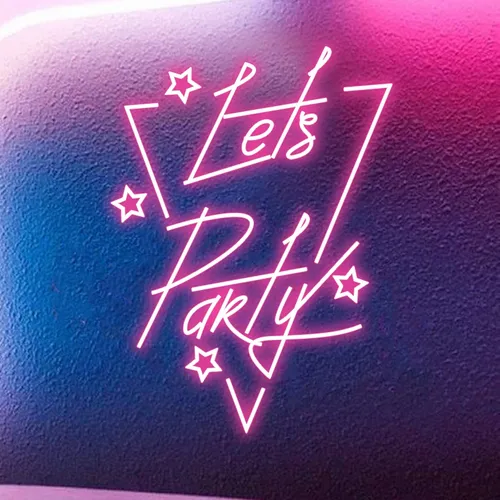 Let’s Party in Triangle Neon Sign - Custom Pro Prints