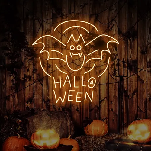 Halloween Bat Neon Sign - Custom Pro Prints
