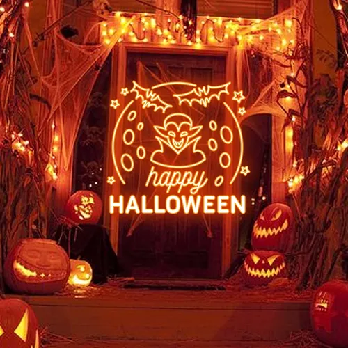 Happy Halloween Dracula Neon Sign - Custom Pro Prints
