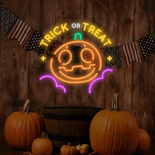 Trick or Treat Neon Sign - Custom Pro Prints