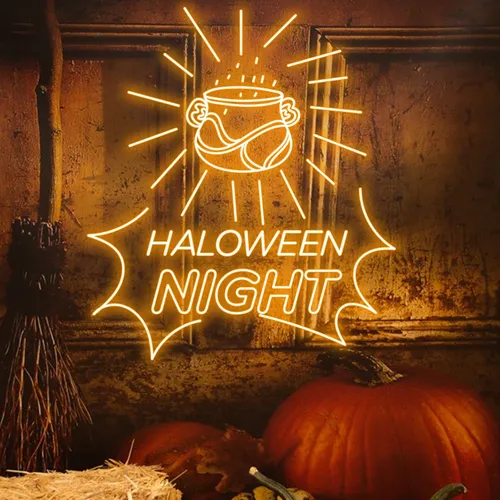 Halloween Night Neon Sign - Custom Pro Prints
