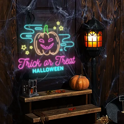 Trick or Treat Halloween Neon Sign - Custom Pro Prints