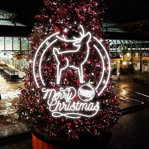 Merry Christmas Deer Head-Up Neon Sign - Custom Pro Prints