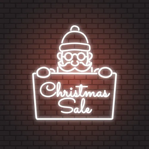 Christmas Sale Santa Neon Sign - Custom Pro Prints
