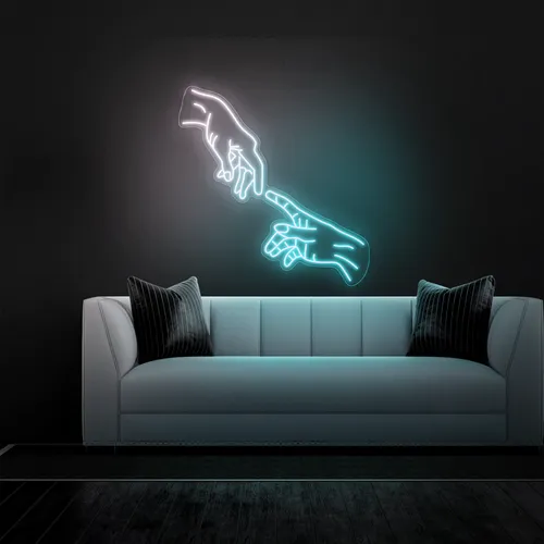 Hands Of God Neon Sign - Custom Pro Prints