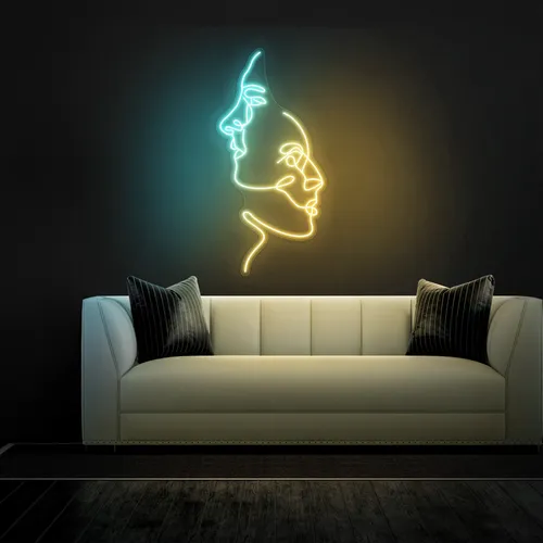 TWO FACE Graphic Neon Sign - Custom Pro Prints