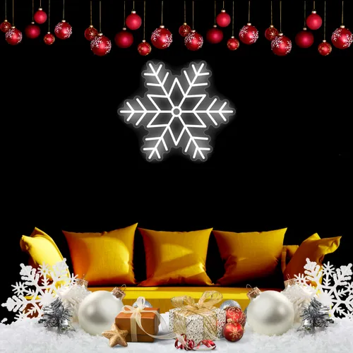 Snowflakes Neon Sign - Custom Pro Prints