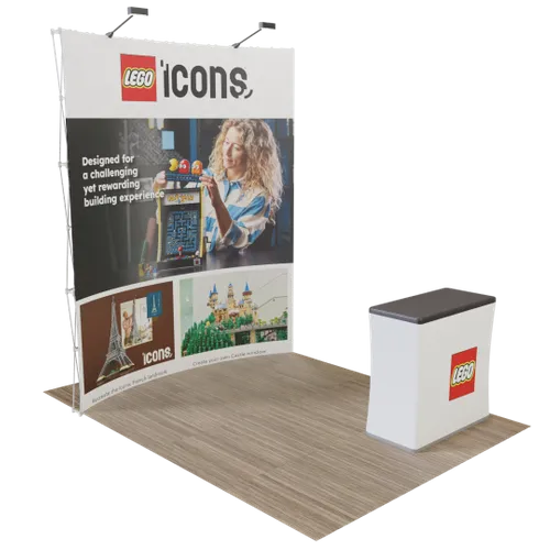 Custom Curved Pop Up Trade Show Display Stand 8' x 8' - Custom Pro Prints