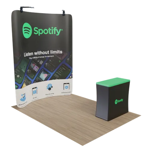 Custom Curved Zip Up Trade Show Display Backdrop Booth Stand 8' x 8' - Custom Pro Prints