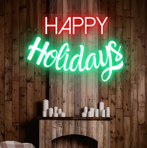 Happy Holidays Neon Sign - Custom Pro Prints