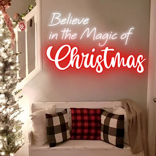 Believe in the Magic of Christmas Neon Sign - Custom Pro Prints