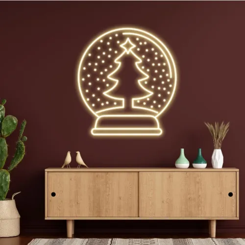 Warmie Merry Christmas Snowglobe Neon Sign - Custom Pro Prints