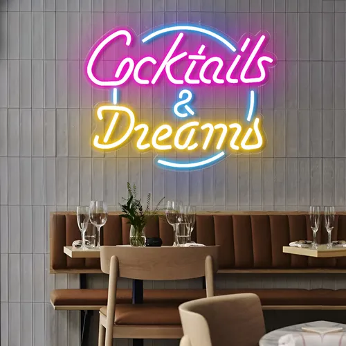 Cocktails and Dreams LED Neon Sign - Custom Pro Prints
